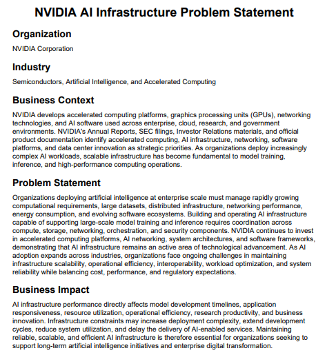 NVIDIA AI Infrastructure Problem Statement - Free AI Problem Statement Generator, 50+Real Problem Statement Examples