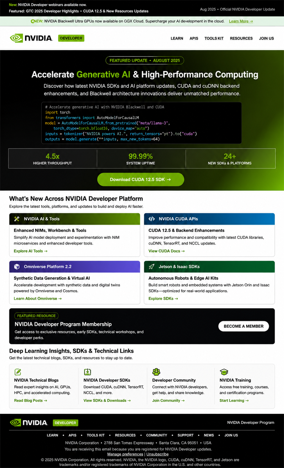 NVIDIA Developer Email Newsletter - Free AI Email Newsletter Generator, 50+ Real Email Newsletter Examples