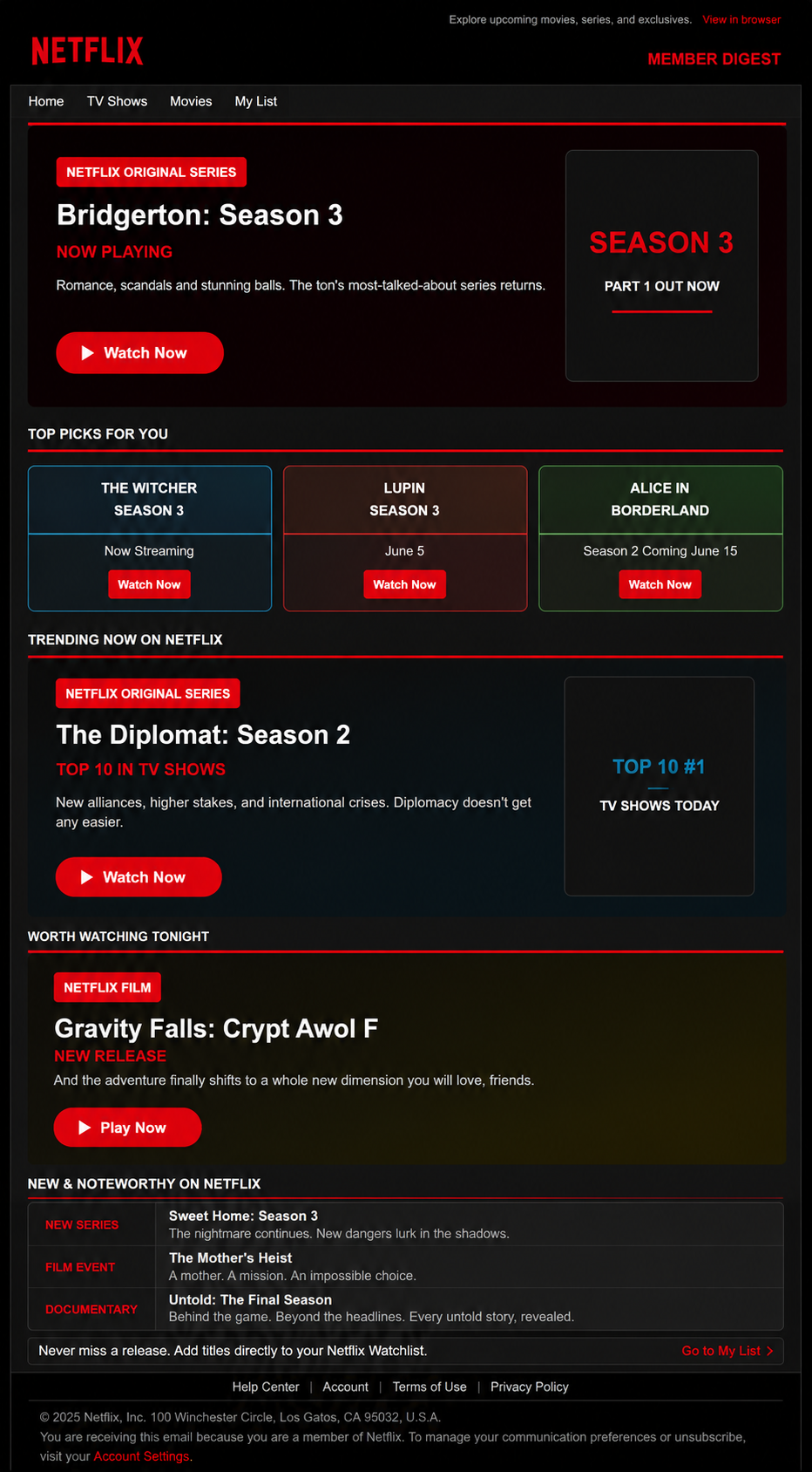 Netflix Member Email Newsletter - Free AI Email Newsletter Generator, 50+ Real Email Newsletter Examples