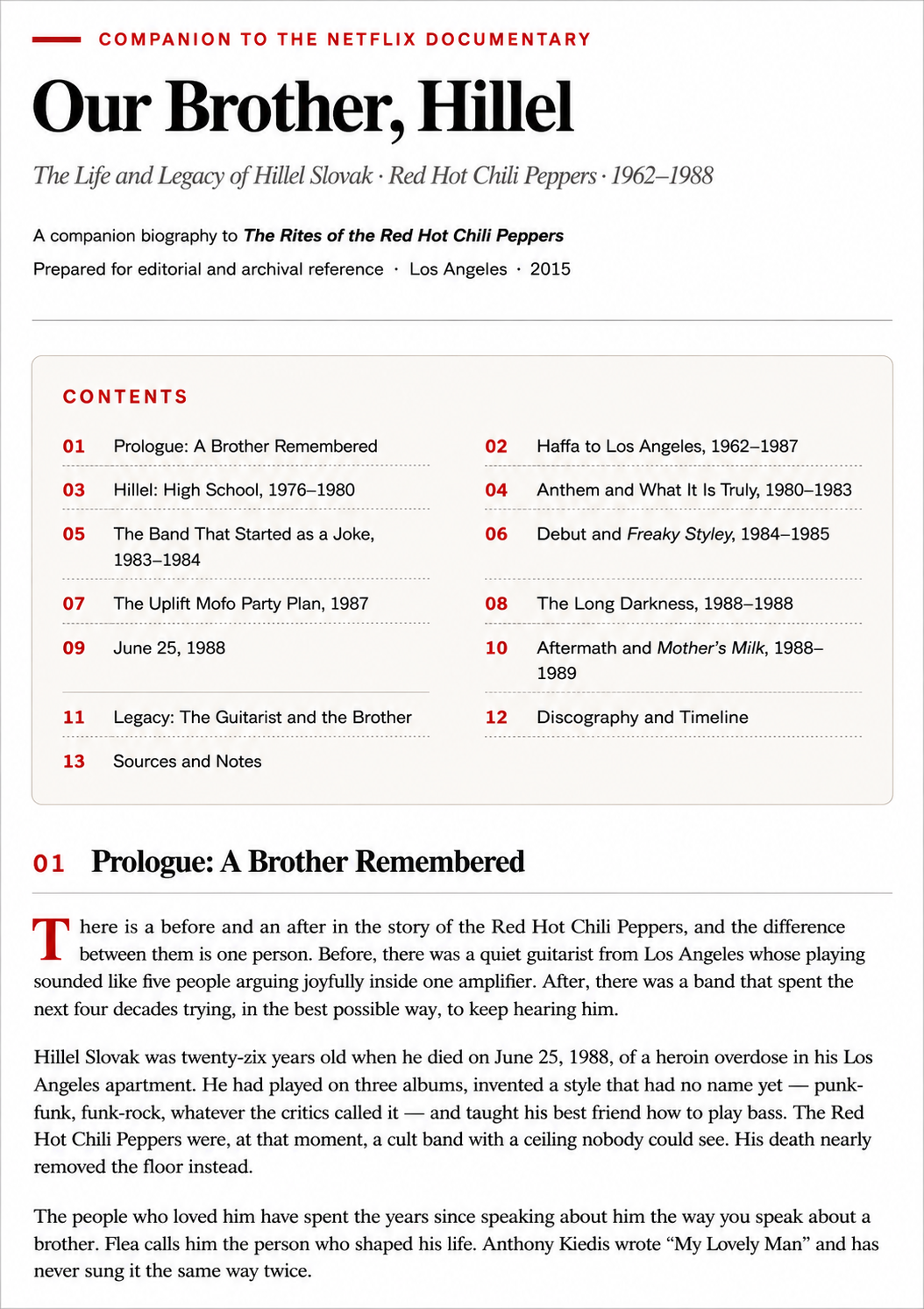 Netflix The Rise of the Red Hot Chili Pepper Biography - Free AI Biography Generator, 50+ Real Biography Examples