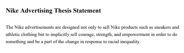 Nike Advertising Thesis Statement - Free AI Thesis Statement Generator, 50+ Real Thesis Statement Examples