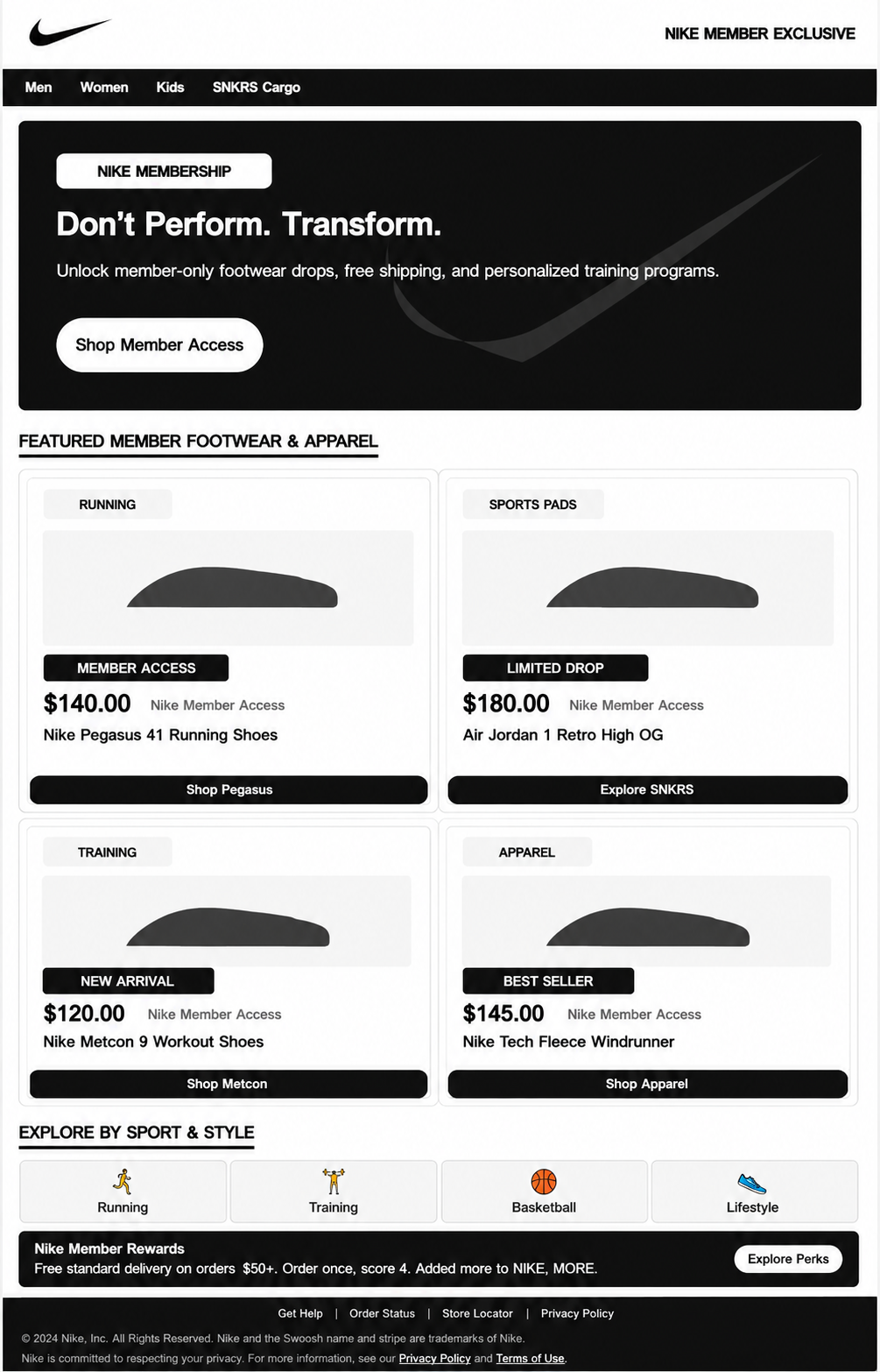 Nike Member Email Newsletter - Free AI Email Newsletter Generator, 50+ Real Email Newsletter Examples