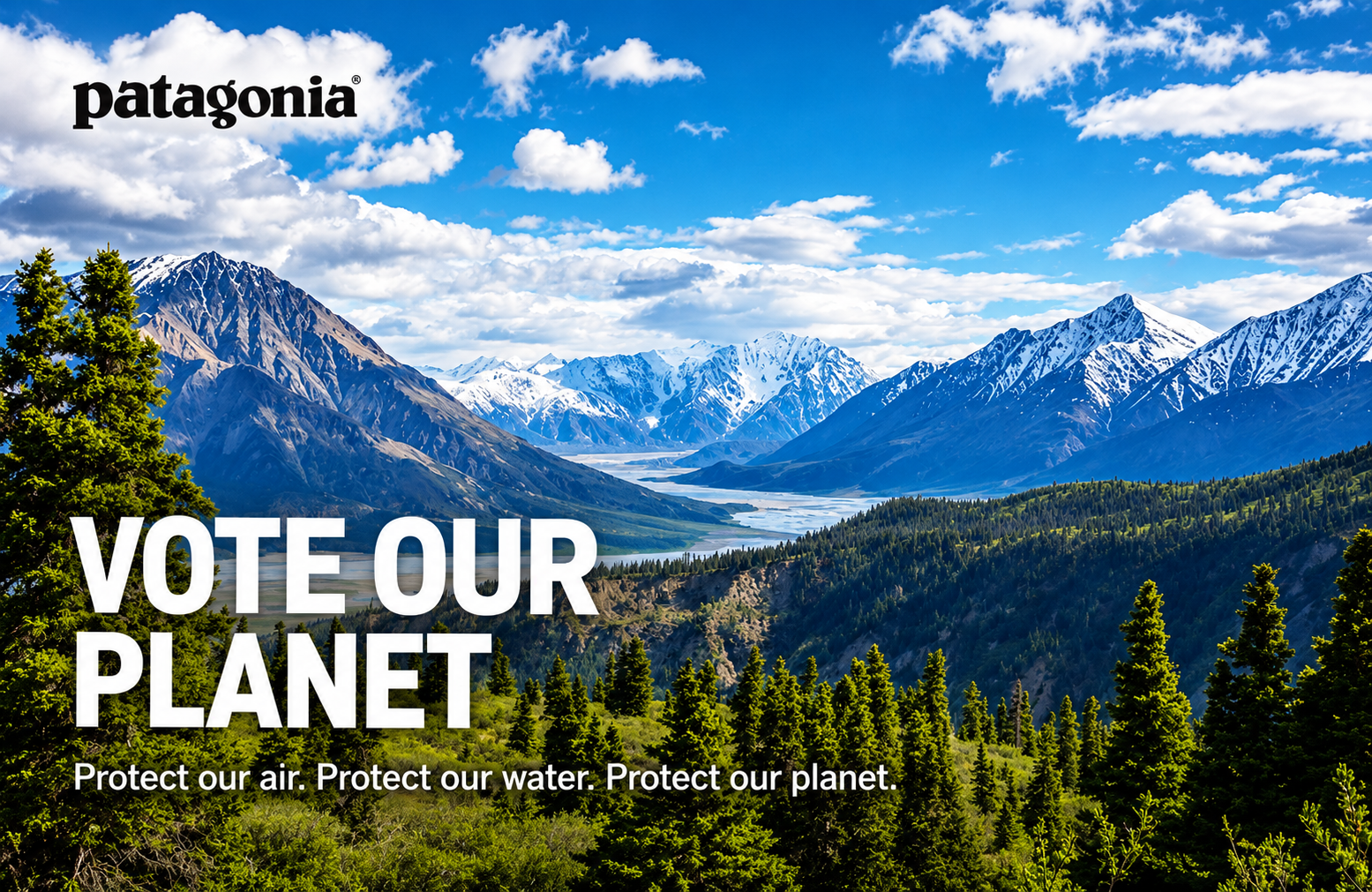Patagonia Vote Our Planet Activism Postcard - Free AI Postcard Generator, 50+ Real Postcard Examples