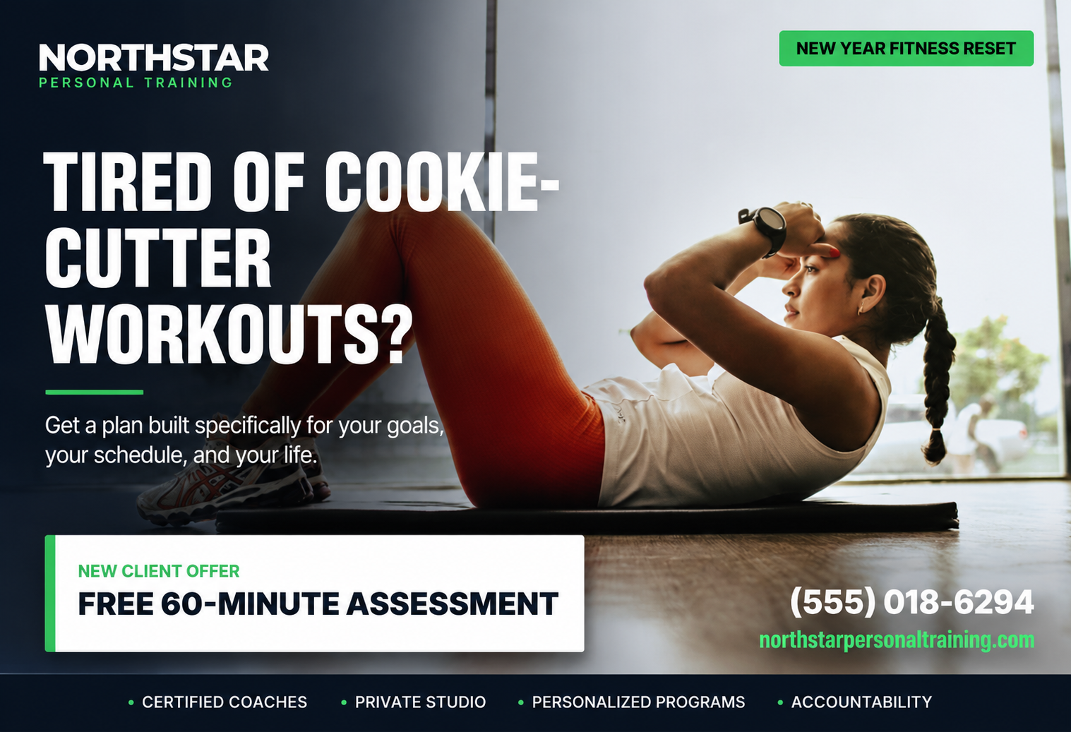 Personal Fitness Training New Year / Seasonal Transformation Tiered Offer Postcard - Free AI Postcard Generator, 50+ Real Postcard Examples