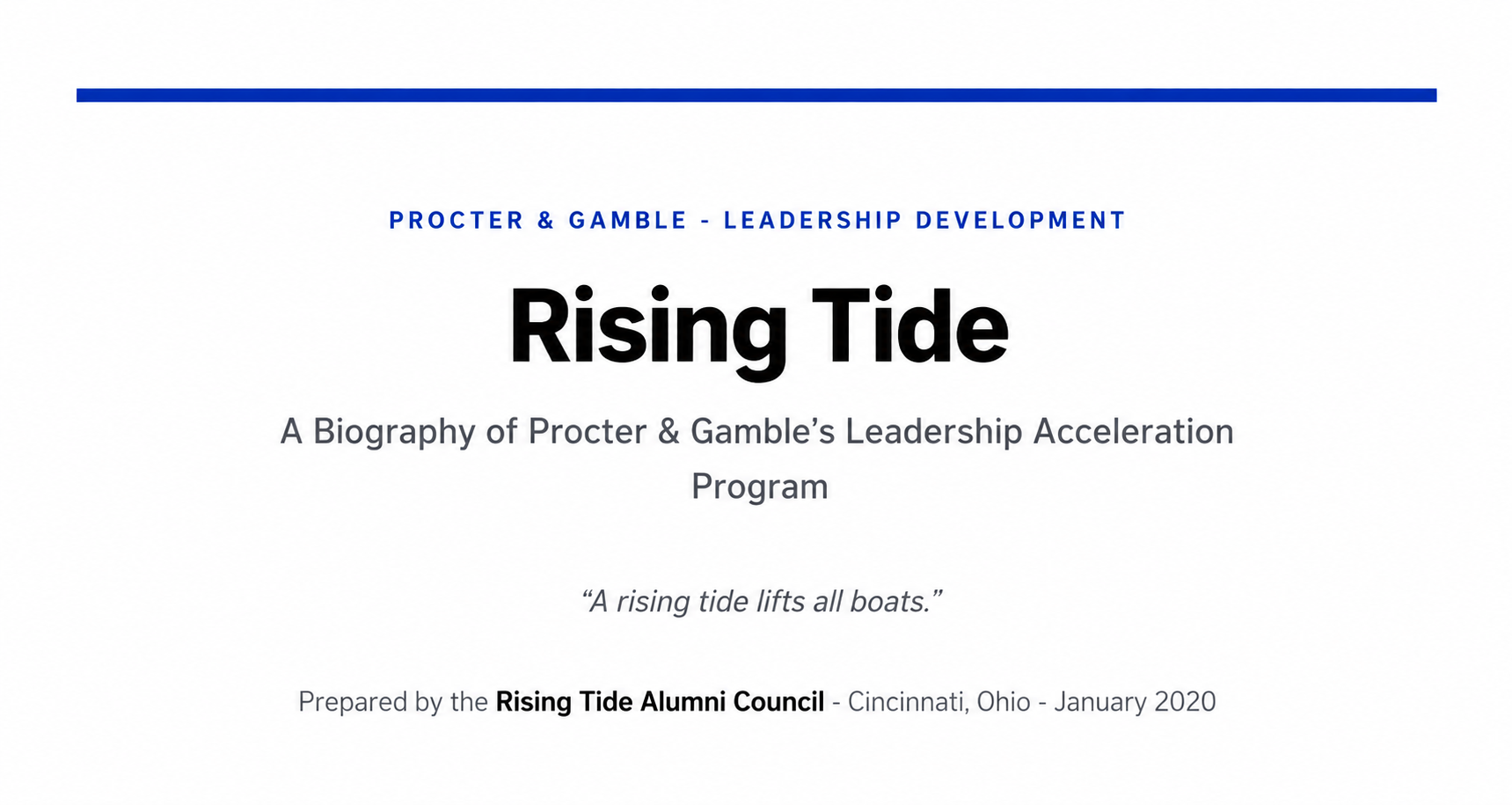 Procter & Gamble Rising Tide Biography - Free AI Biography Generator, 50+ Real Biography Examples