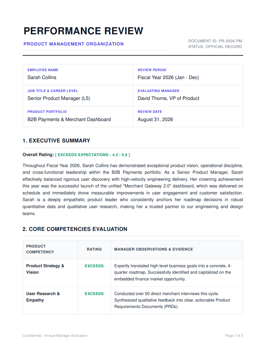 Product Manager Performance Review - Free AI Performance Review Generator, 50+ Real Performance Review Examples