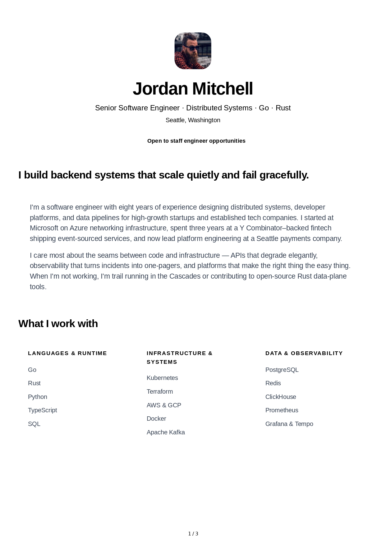 Professional About Me