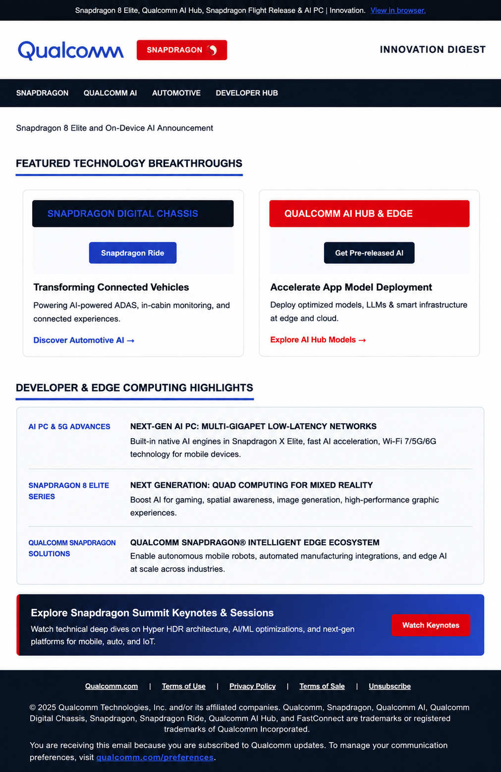 Qualcomm Innovation Email Newsletter - Free AI Email Newsletter Generator, 50+ Real Email Newsletter Examples