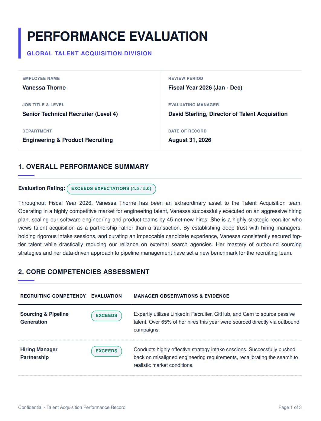 Recruiter Performance Review - Free AI Performance Review Generator, 50+ Real Performance Review Examples