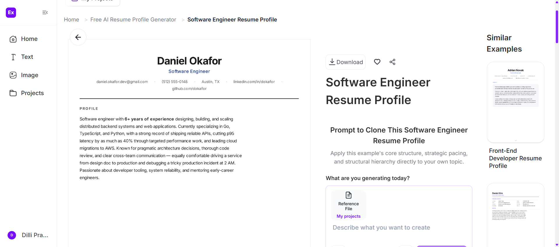 Resume Profile