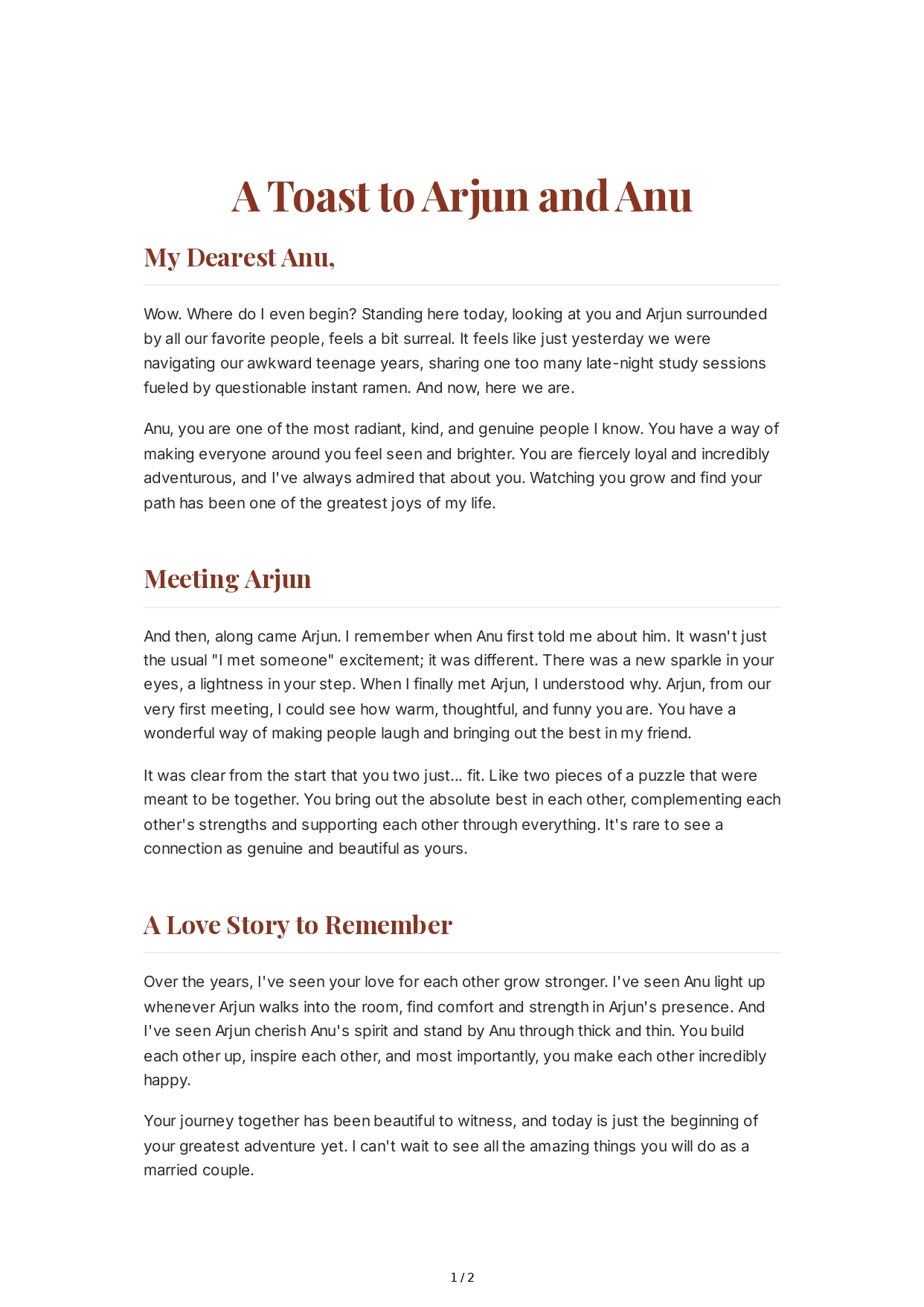 Romantic Maid of Honor Speech - Free AI Maid of Honor Speech Generator, 50+ Real Maid of Honor Speech Examples