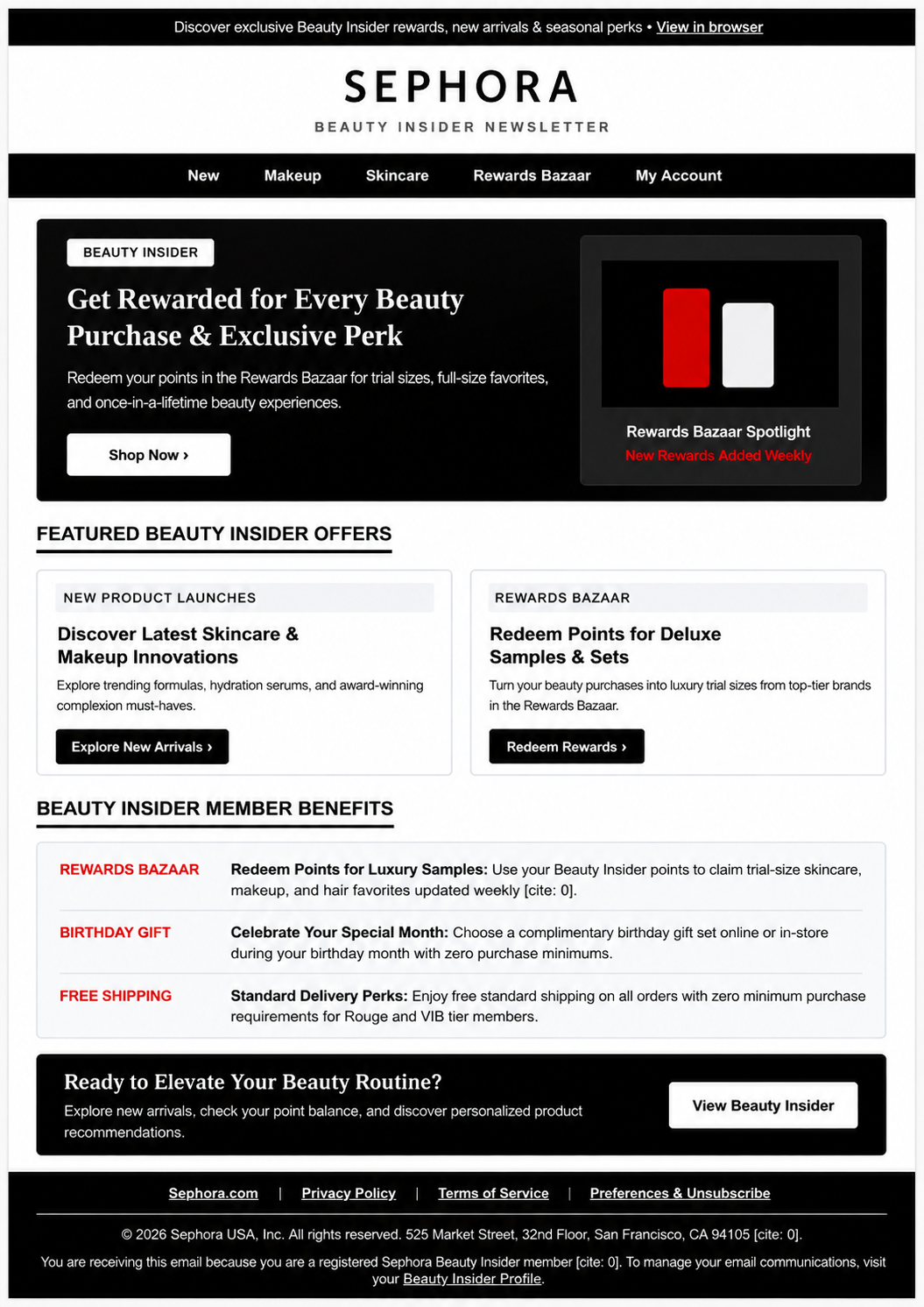 Sephora Beauty Insider Email Newsletter - Free AI Email Newsletter Generator, 50+ Real Email Newsletter Examples