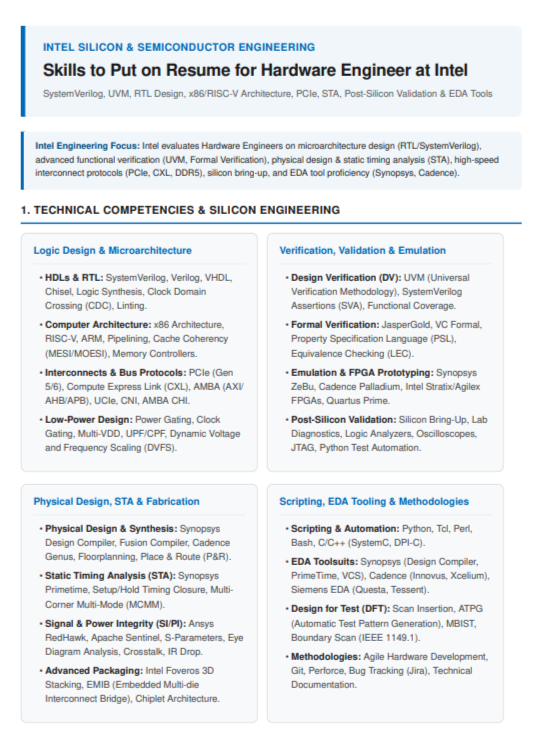 Skills to Put on Resume for Hardware Engineer at Intel - Free AI Skills to Put on Resume Generator, 50+ Real Resume Skill Examples