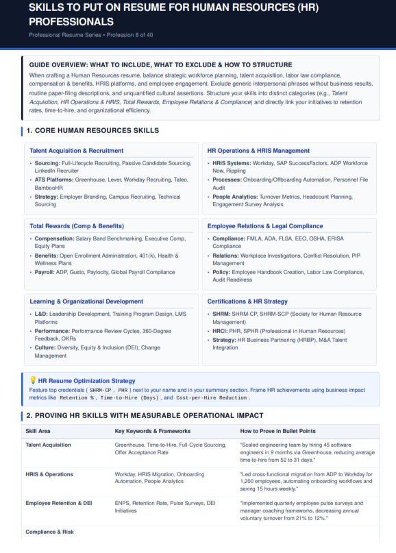 Skills to Put on Resume for Human Resources Professionals - Free AI Resume Skills Generator, 50+ Real Resume Skill Examples