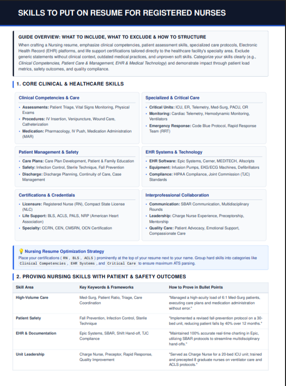 Skills to Put on Resume for Nurses - Free AI Resume Skills Generator, 50+ Real Resume Skill Examples