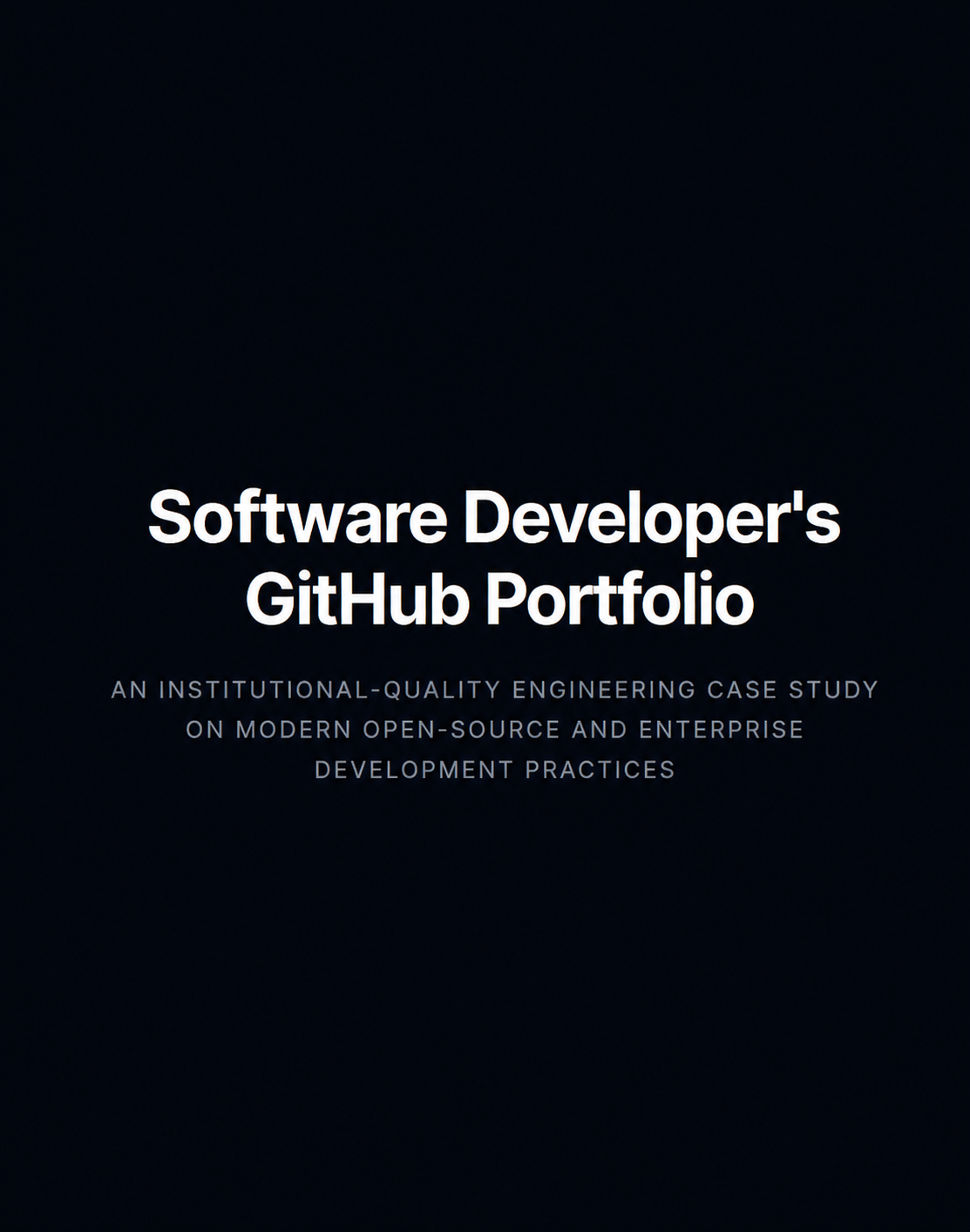 Software Developers GitHub Portfolio - Free AI Portfolio Generator, 50+ Real Portfolio Examples