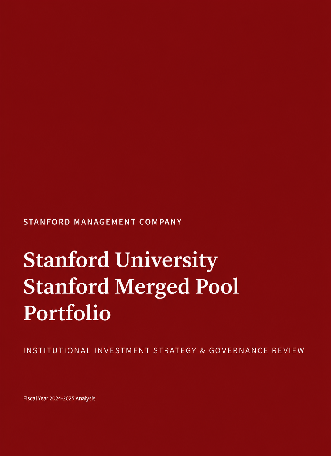 Stanford University Stanford Merged Pool Portfolio - Free AI Portfolio Generator, 50+ Real Portfolio Examples