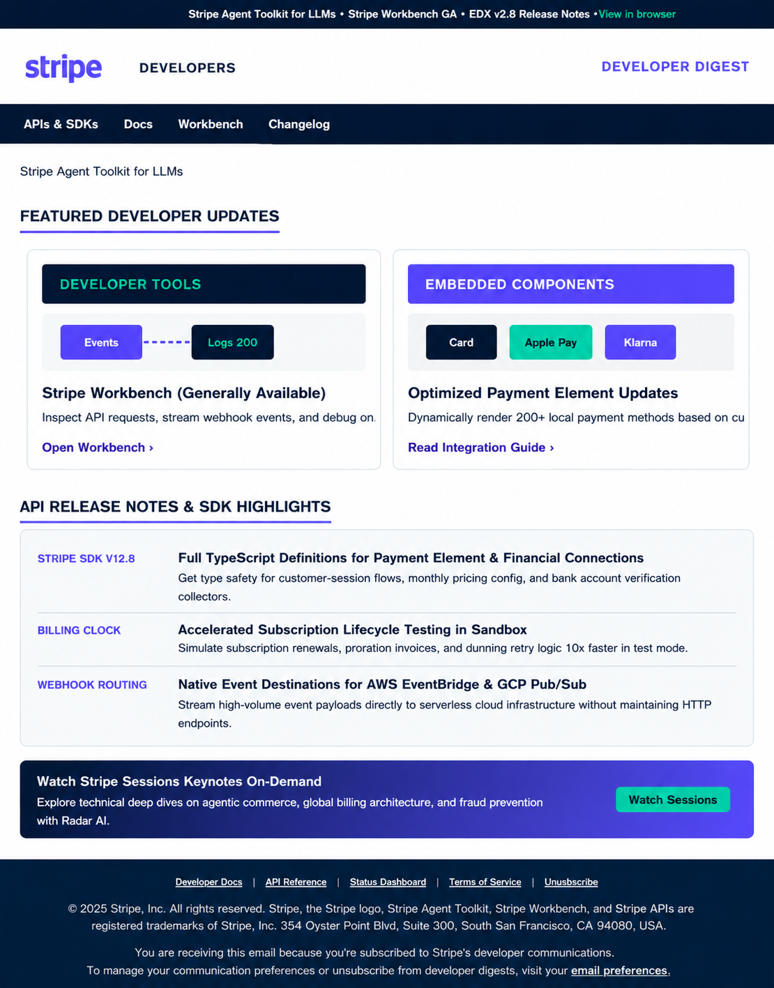 Stripe Developer Email Newsletter - Free AI Email Newsletter Generator, 50+ Real Email Newsletter Examples