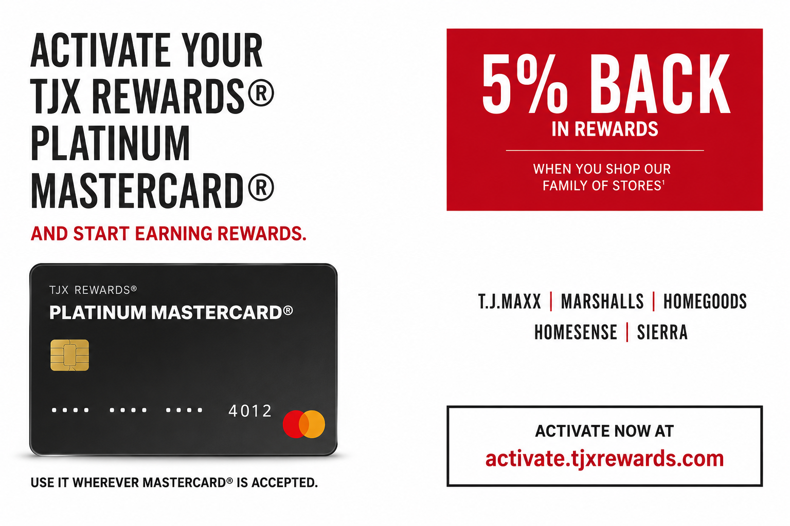 TJX Rewards Access Open-Loop Credit Activation Postcard - Free AI Postcard Generator, 50+ Real Postcard Examples