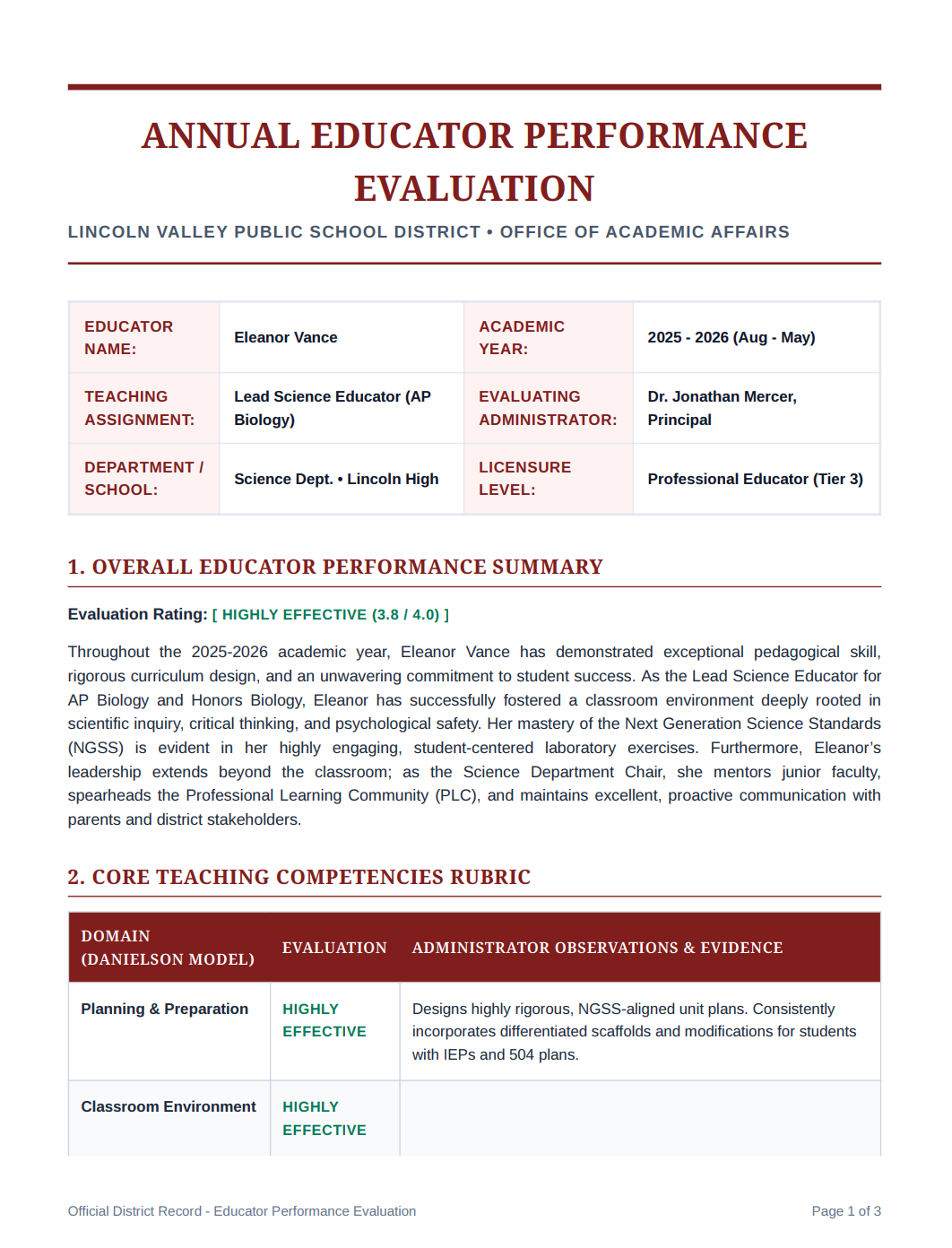 Teacher Performance Review - Free AI Performance Review Generator, 50+ Real Performance Review Examples