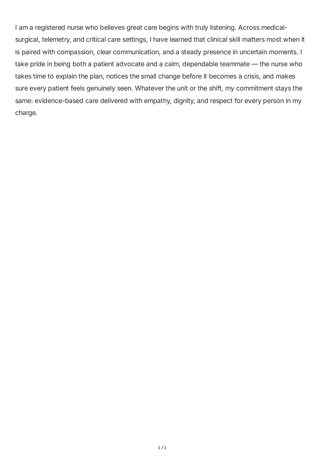 Tell Me About Yourself for Registered Nurse - Free AI Tell Me About Yourself Generator, 50+ Real Tell Me About Yourself Examples