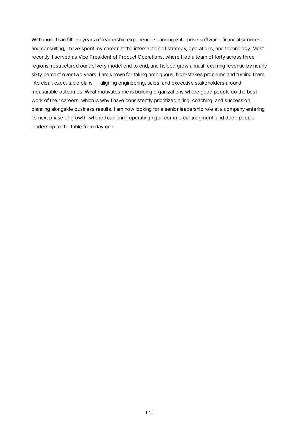 Tell Me About Yourself for Senior Professionals - Free AI Tell Me About Yourself Generator, 50+ Real Tell Me About Yourself Examples
