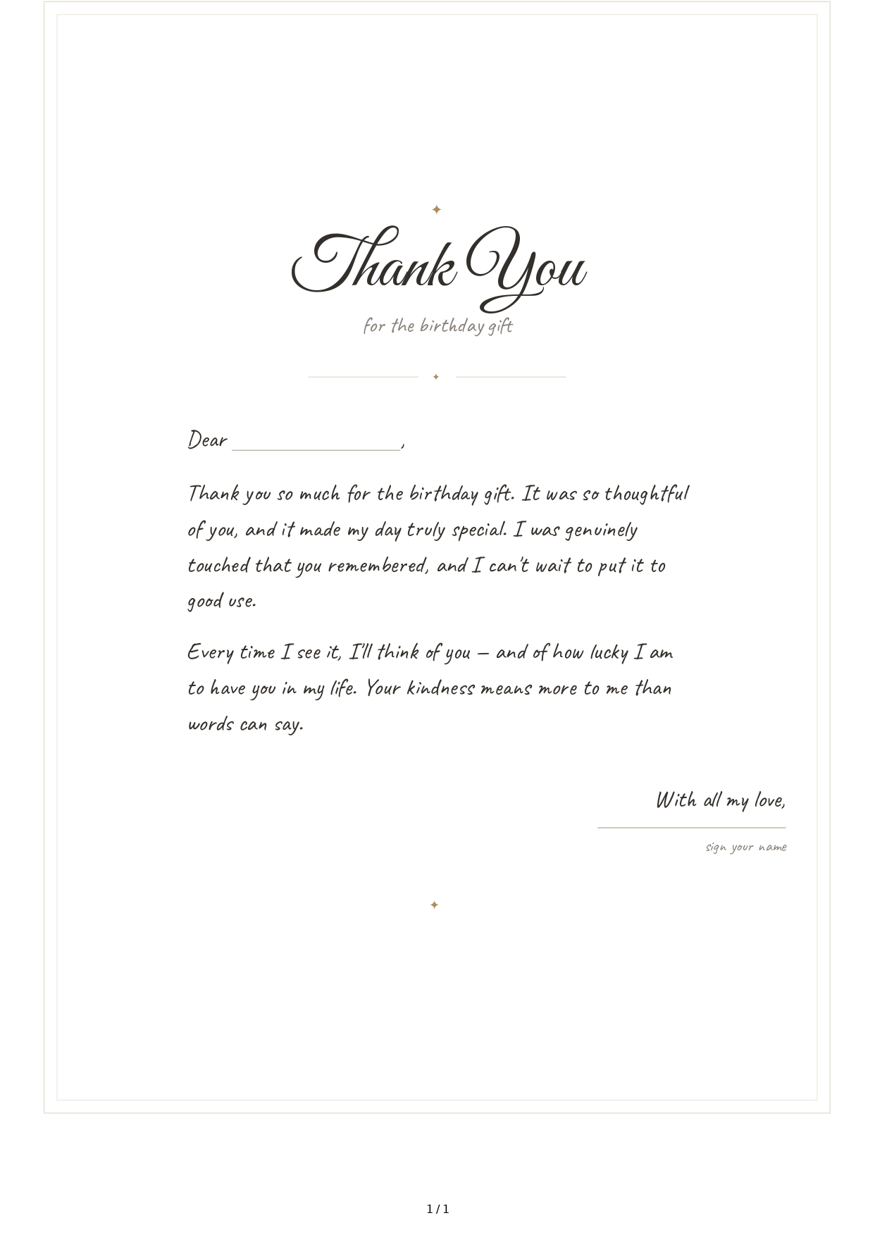 Thank You Note for a Birthday Gift - Free AI Thank You Note Generator, 50+ Real Thank You Note Examples