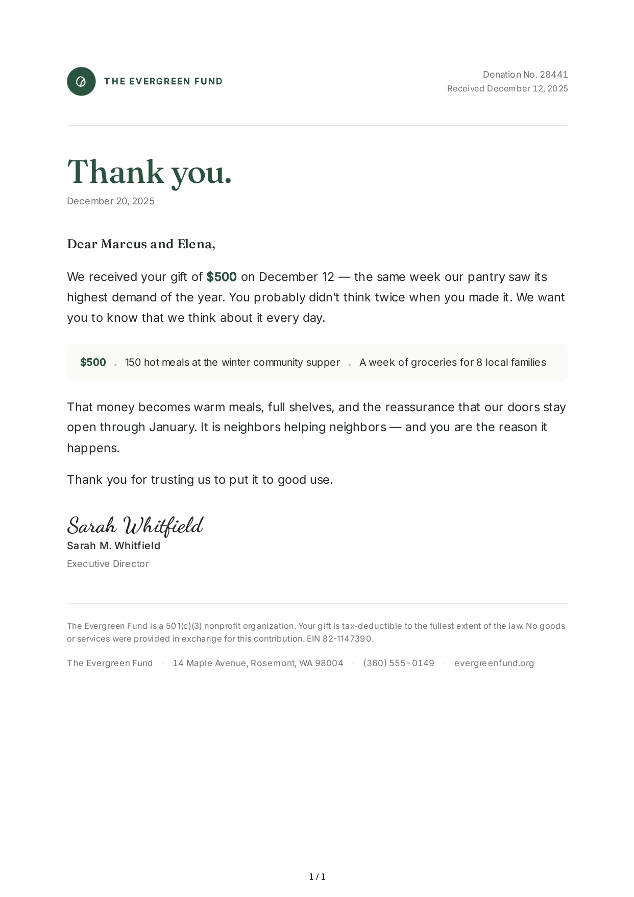 Thank You Note for a Donation - Free AI Thank You Note Generator, 50+ Real Thank You Note Examples