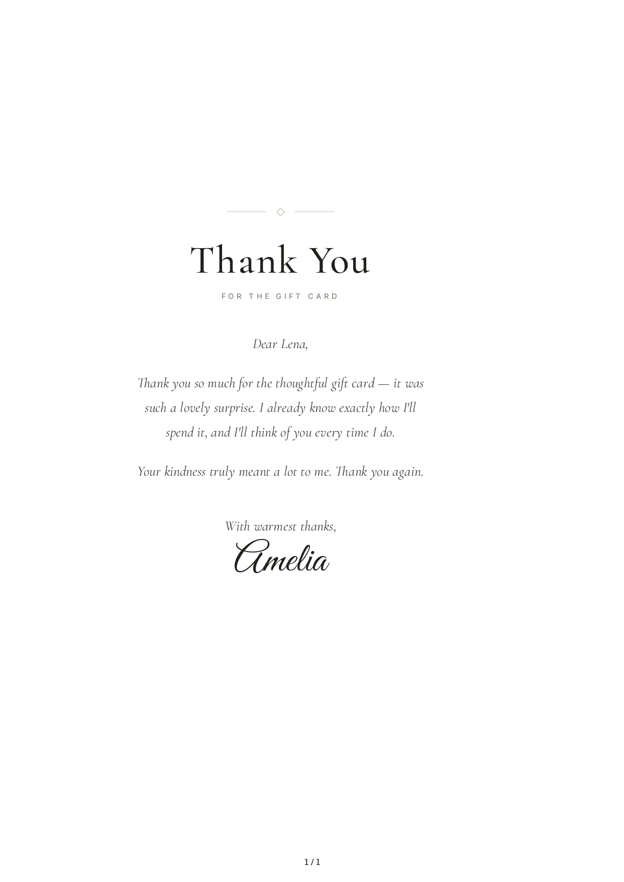 Thank You Note for a Gift Card - Free AI Thank You Note Generator, 50+ Real Thank You Note Examples