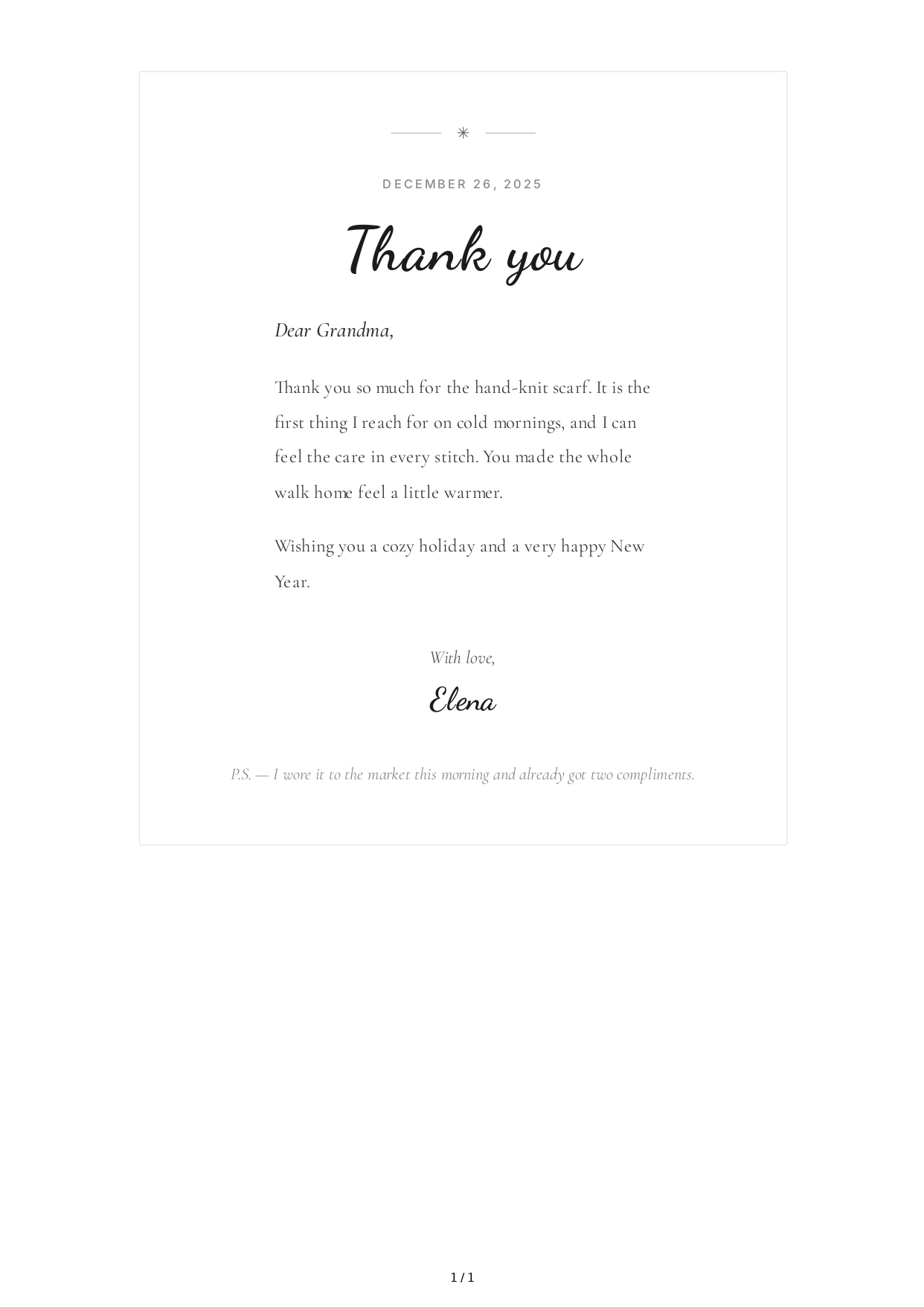 Thank You Note for a Holiday Gift - Free AI Thank You Note Generator, 50+ Real Thank You Note Examples