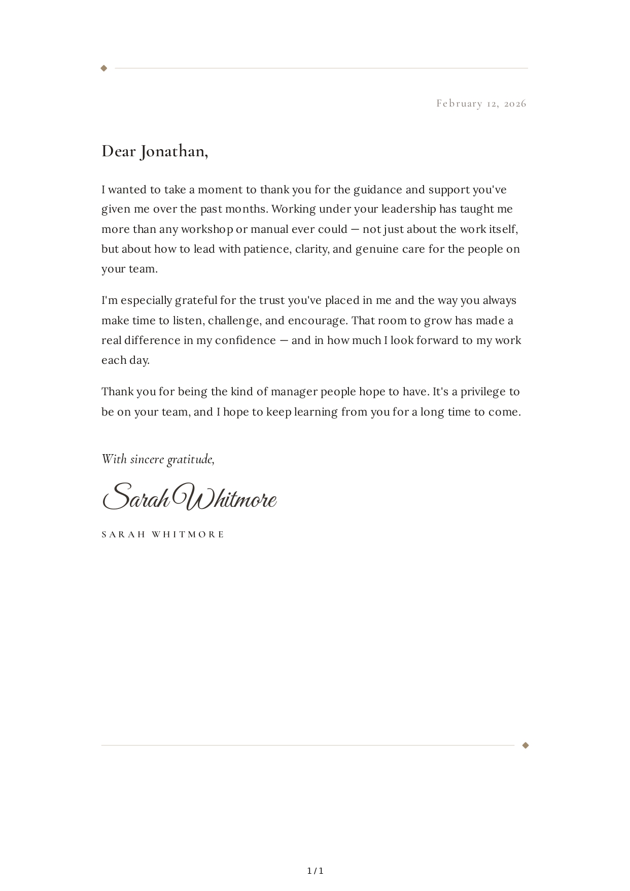 Thank You Note to a Boss - Free AI Thank You Note Generator, 50+ Real Thank You Note Examples