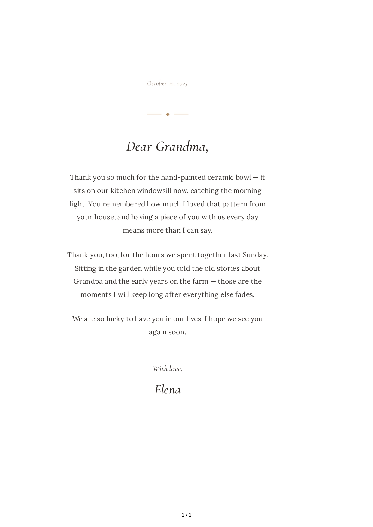 Thank You Note to a Family Member - Free AI Thank You Note Generator, 50+ Real Thank You Note Examples