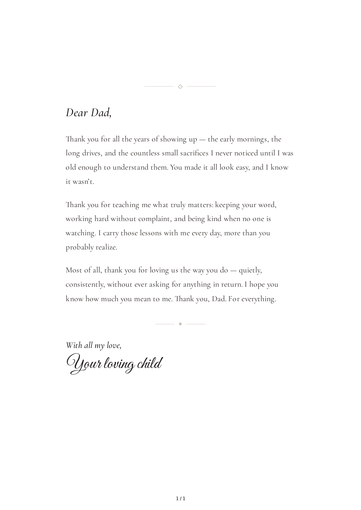 Thank You Note to a Father - Free AI Thank You Note Generator, 50+ Real Thank You Note Examples