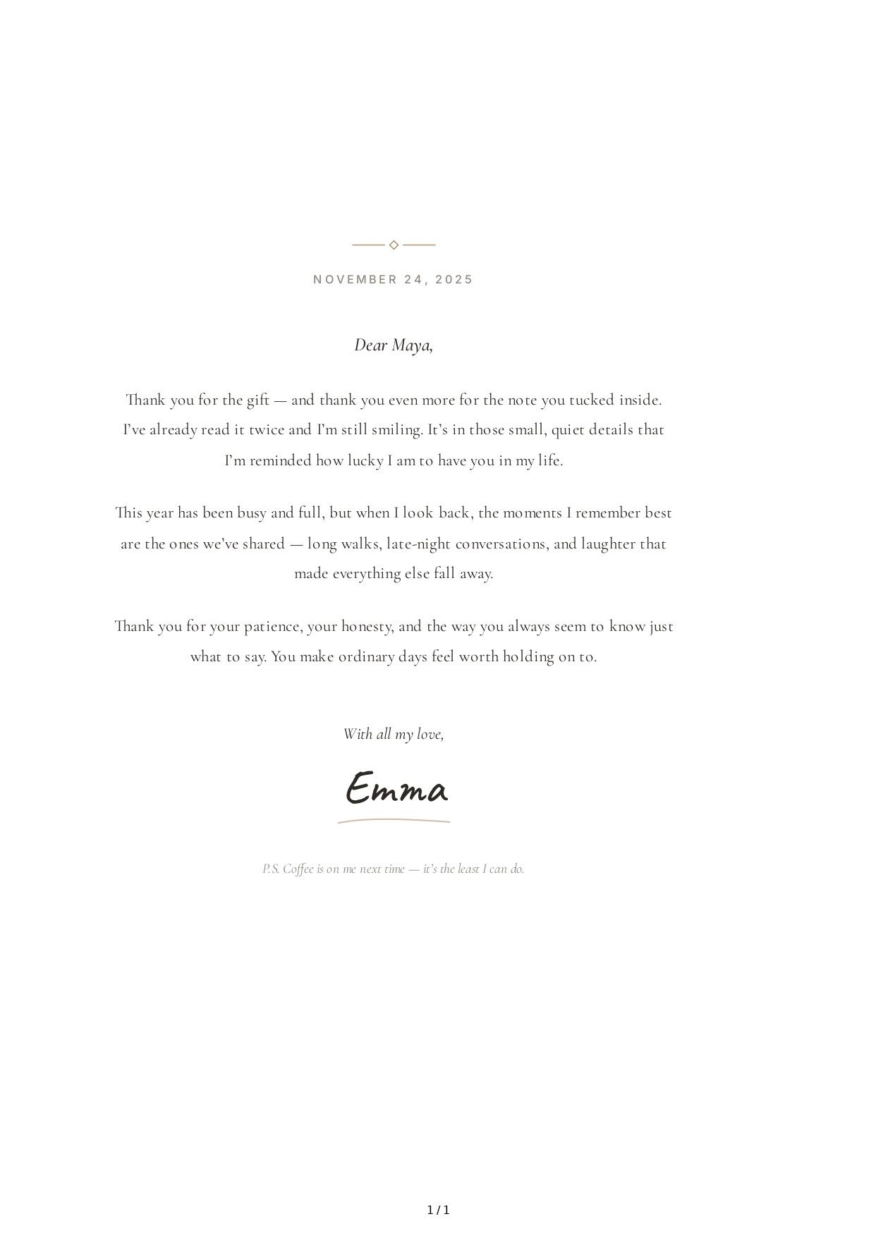 Thank You Note to a Friend - Free AI Thank You Note Generator, 50+ Real Thank You Note Examples