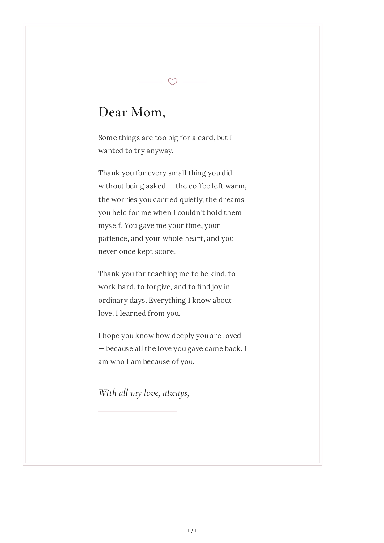 Thank You Note to a Mother - Free AI Thank You Note Generator, 50+ Real Thank You Note Examples