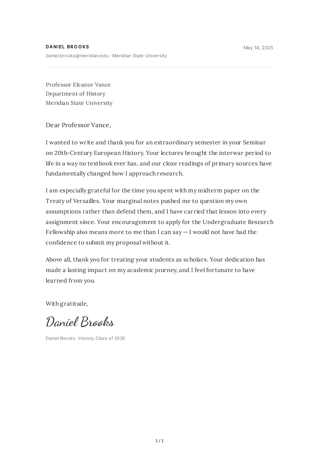 Thank You Note to a Professor - Free AI Thank You Note Generator, 50+ Real Thank You Note Examples