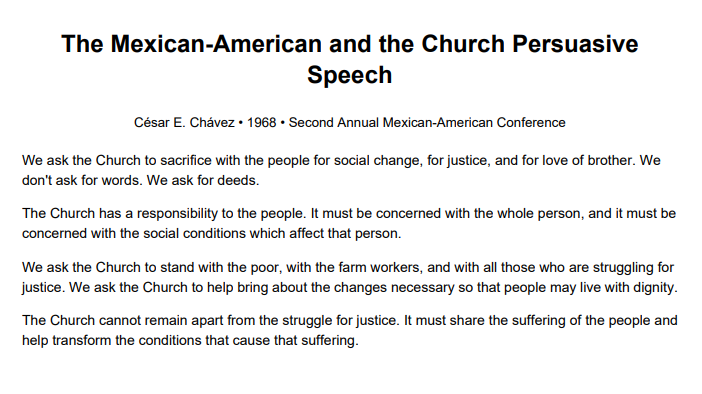 The Mexican-American and the Church Persuasive Speech - Free AI Persuasive Speech Generator, 50+ Real Persuasive Speech Examples