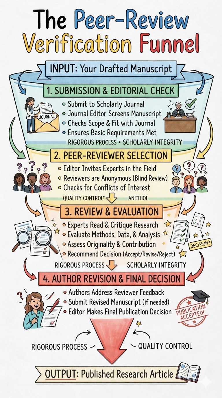 The Peer-Review Verification Funnel Anchor Chart for Doctoral Research - Free AI Anchor Chart Generator, 50+ Real Anchor Chart Examples