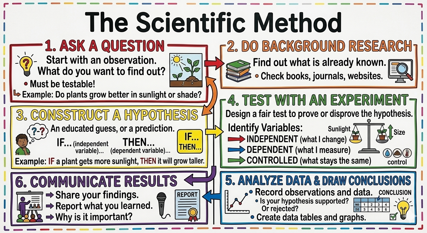 The Scientific Method Anchor Chart for 6th Grade Science