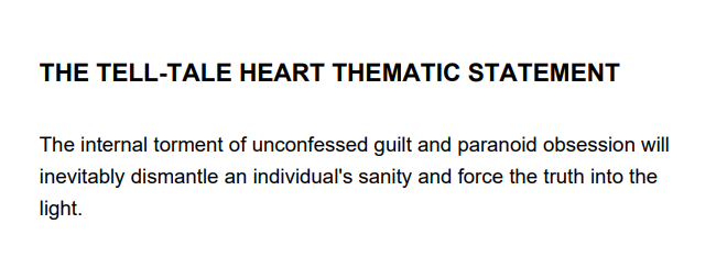 The Tell-Tale Heart Thematic Statement - Free AI Thematic Statement Generator, 50+ Real Thematic Statement Examples