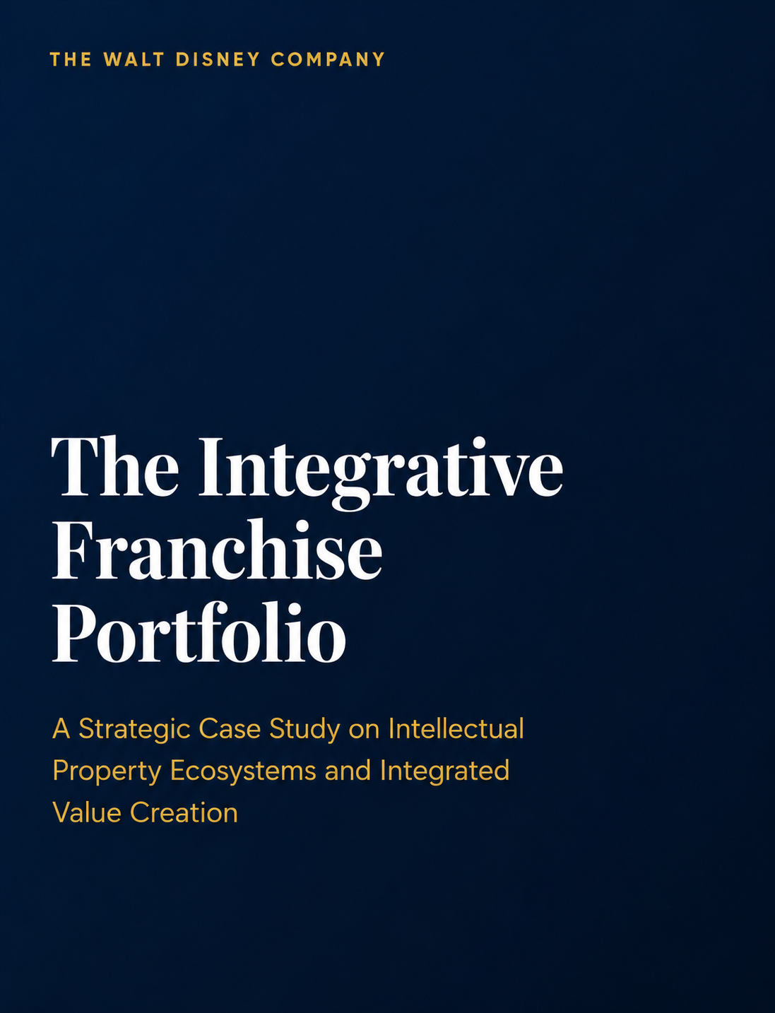 The Walt Disney Company’s Integrative Franchise Portfolio - Free AI Portfolio Generator, 50+ Real Portfolio Examples