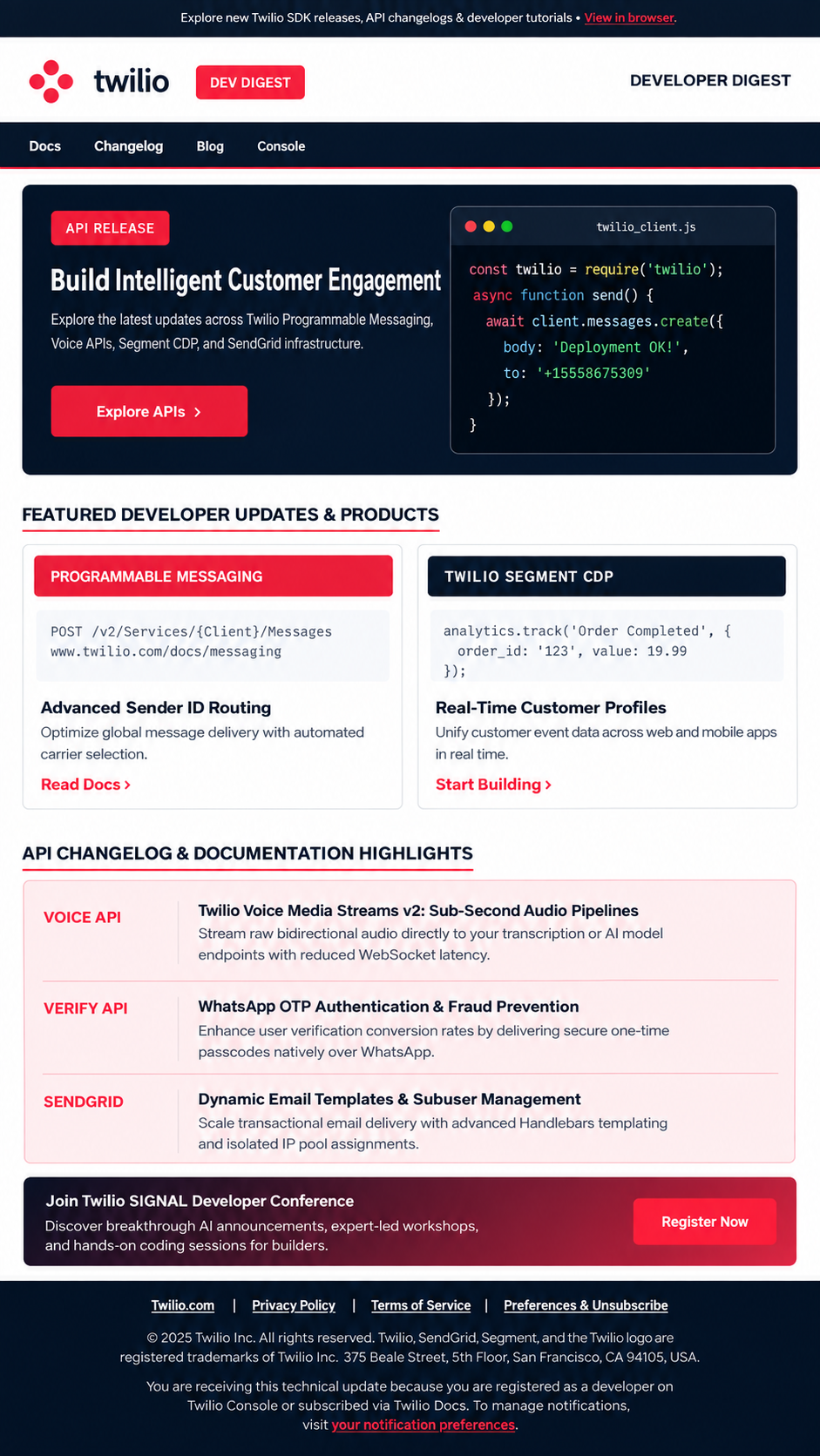 Twilio Developer Email Newsletter - Free AI Email Newsletter Generator, 50+ Real Email Newsletter Examples