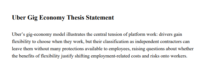 Uber Gig Economy Thesis Statement - Free AI Thesis Statement Generator, 50+ Real Thesis Statement Examples
