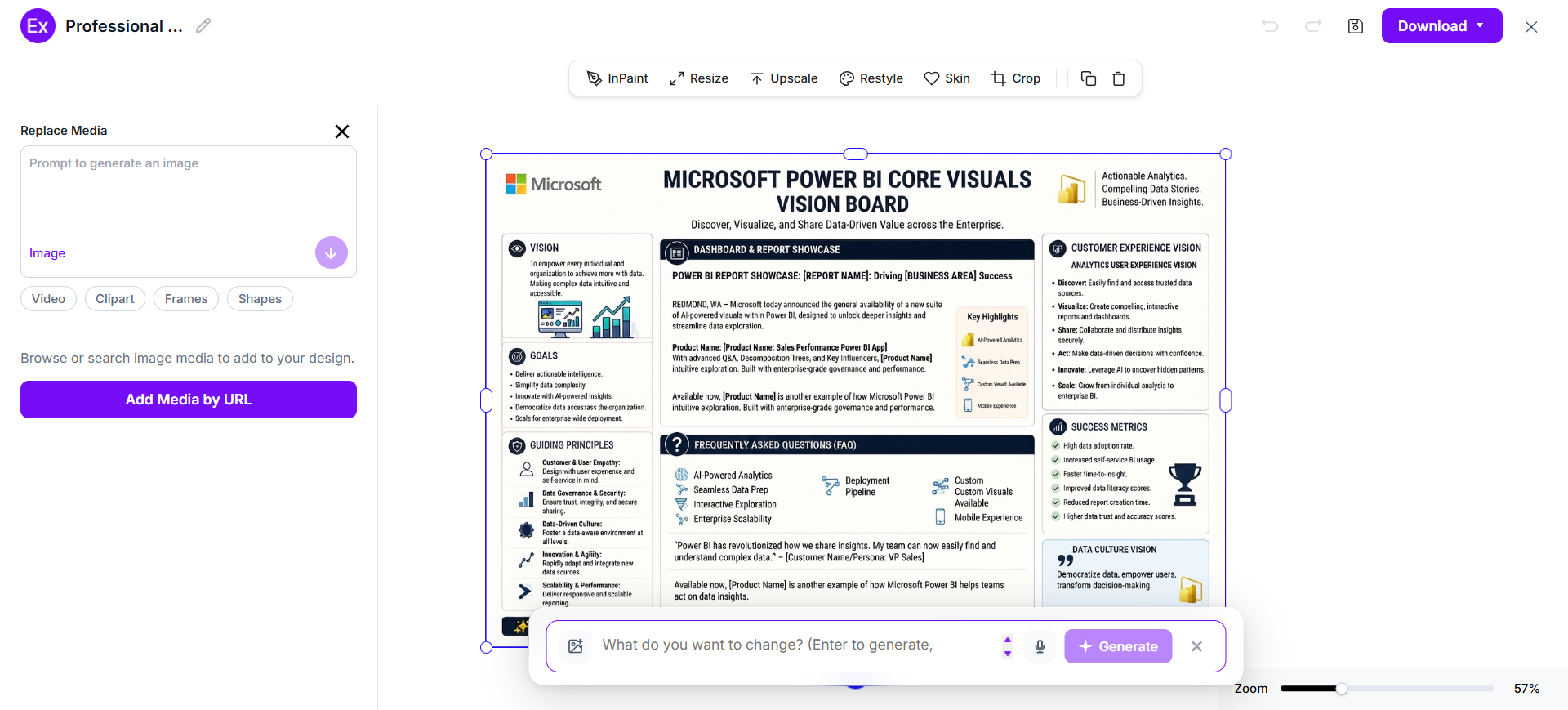Customize The Vision Board In The Online Editor