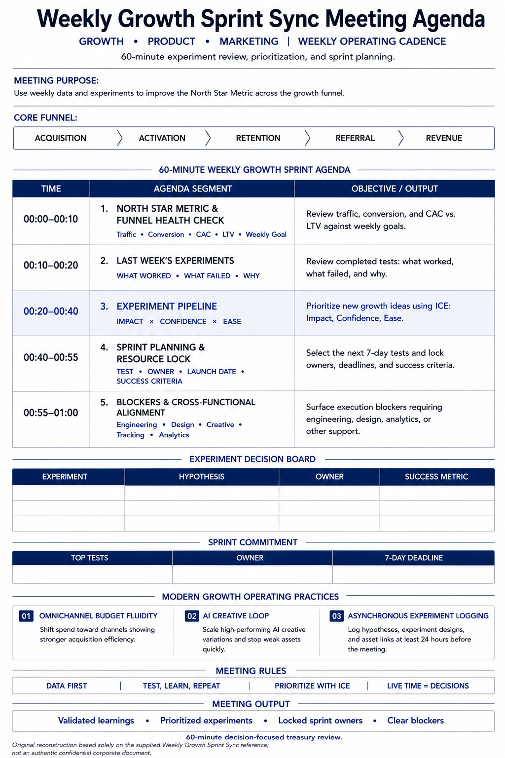 Weekly Growth Sprint Sync Meeting Agenda - Free AI Meeting Agenda Generator, 50+ Real Meeting Agenda Examples