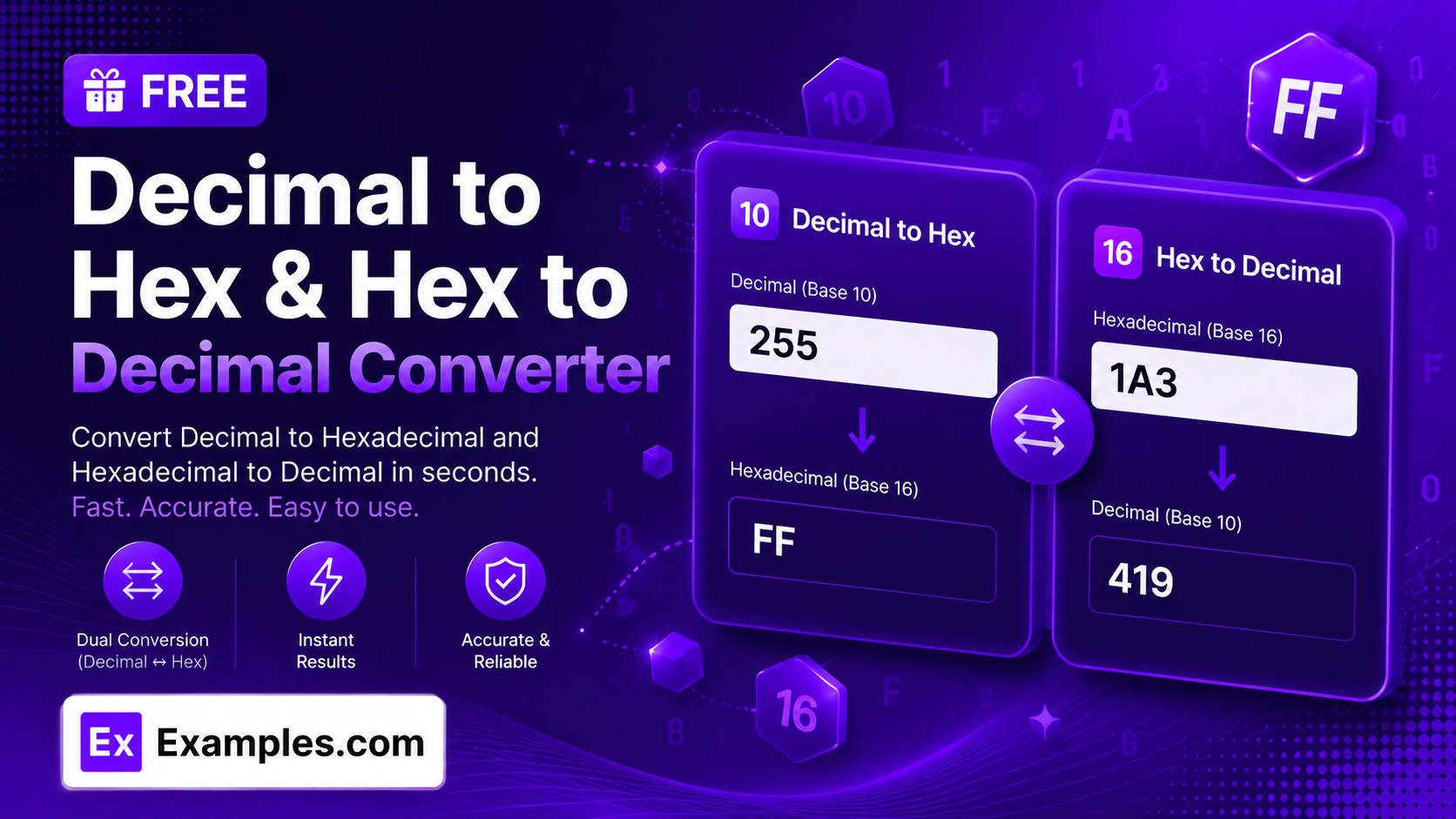 decimal to hex