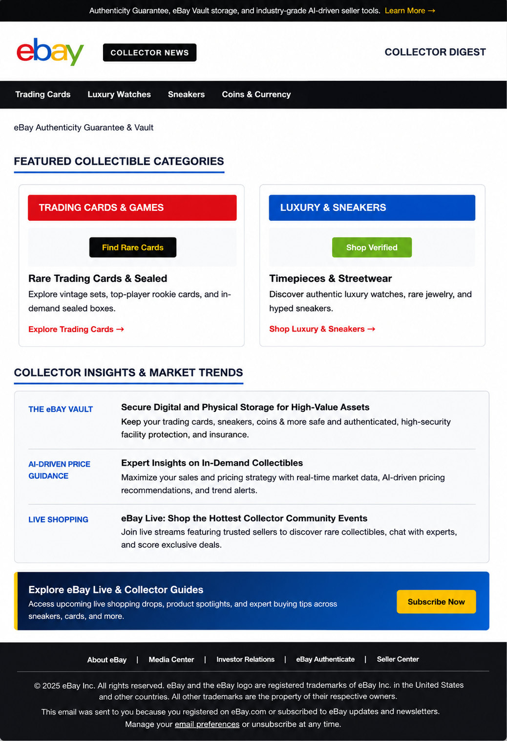 eBay Collector News Email Newsletter - Free AI Email Newsletter Generator, 50+ Real Email Newsletter Examples