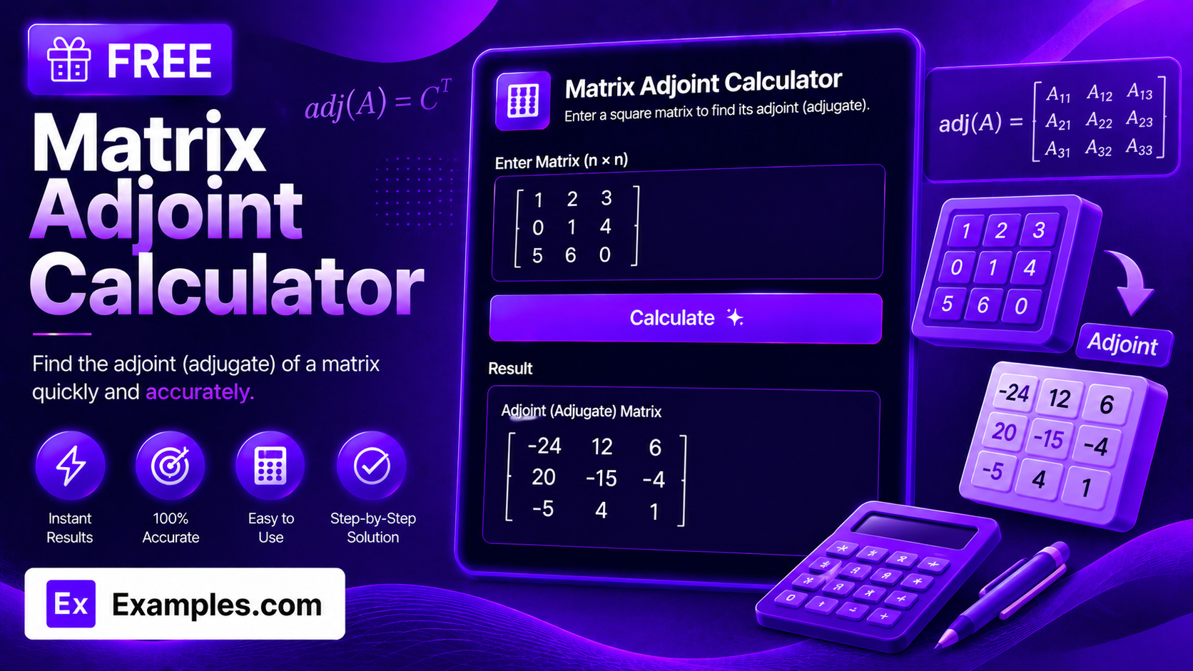 Matrix Adjoint Calculator