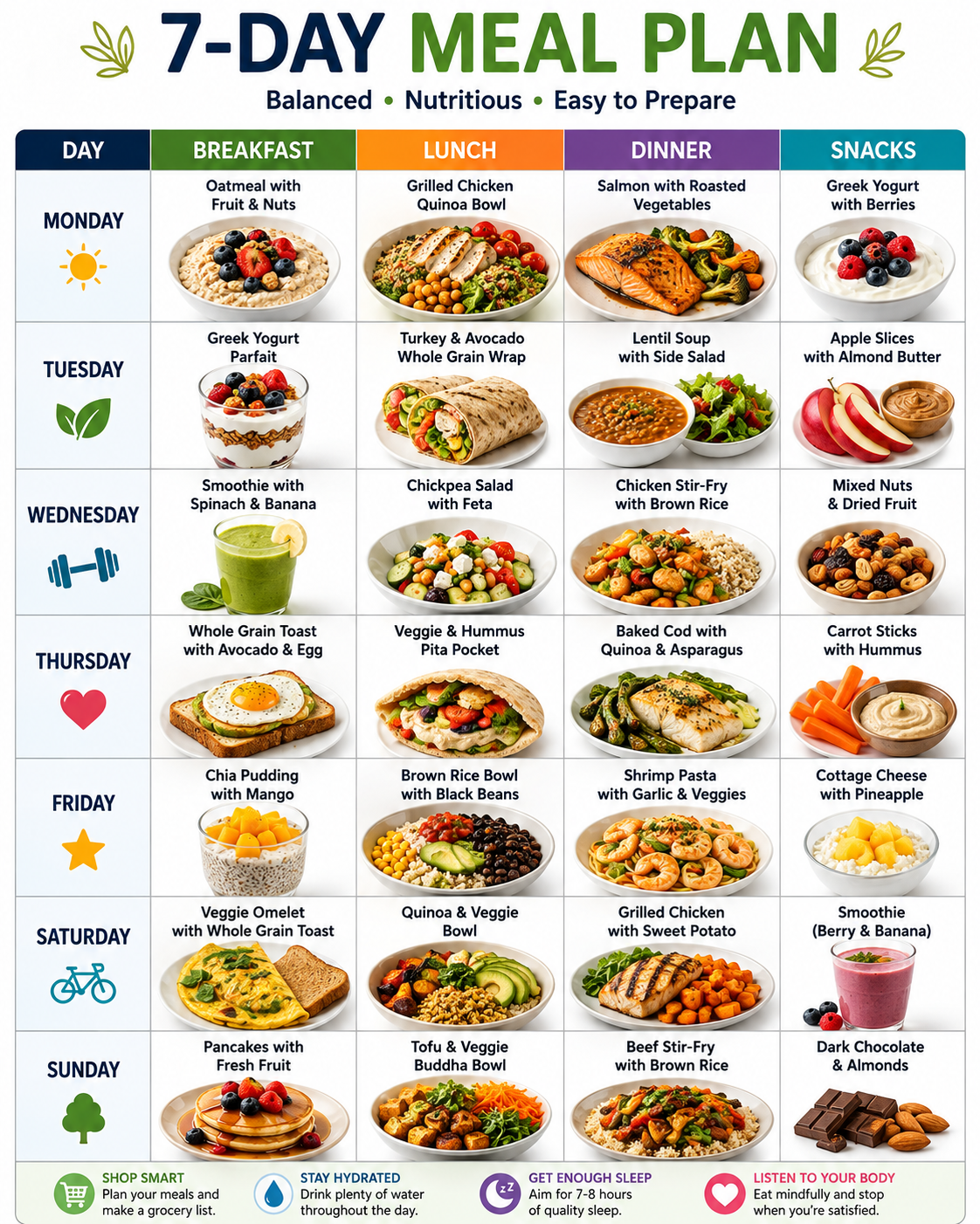 7-Day Meal Plan - Free AI Meal Plan Generator, 50+ Real Meal Plan Examples