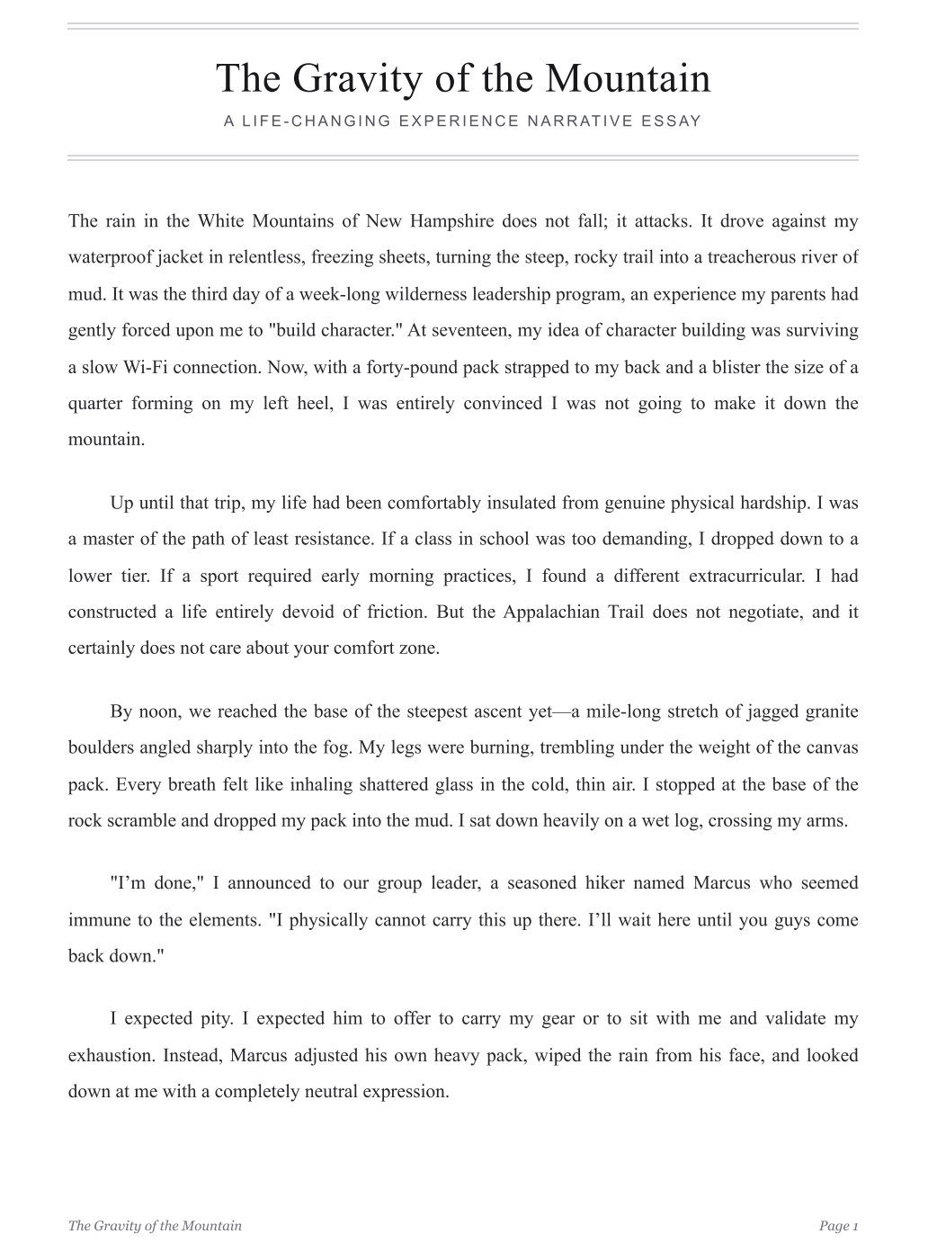 A Life-Changing Experience Narrative Essay - Free AI Narrative Essay Generator, 50+ Real Narrative Essay Examples